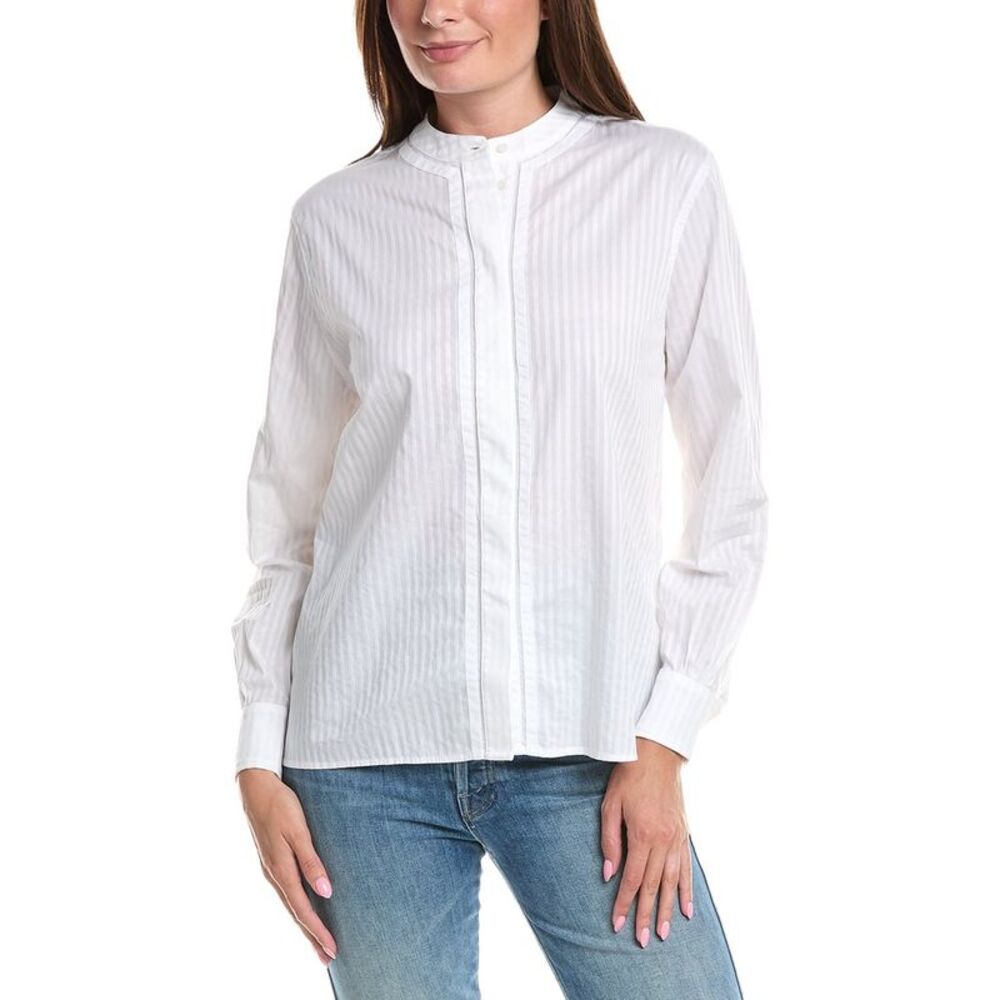 Officine Générale Womens Officine Generale Lauranne Satin Stripe Shirt, White